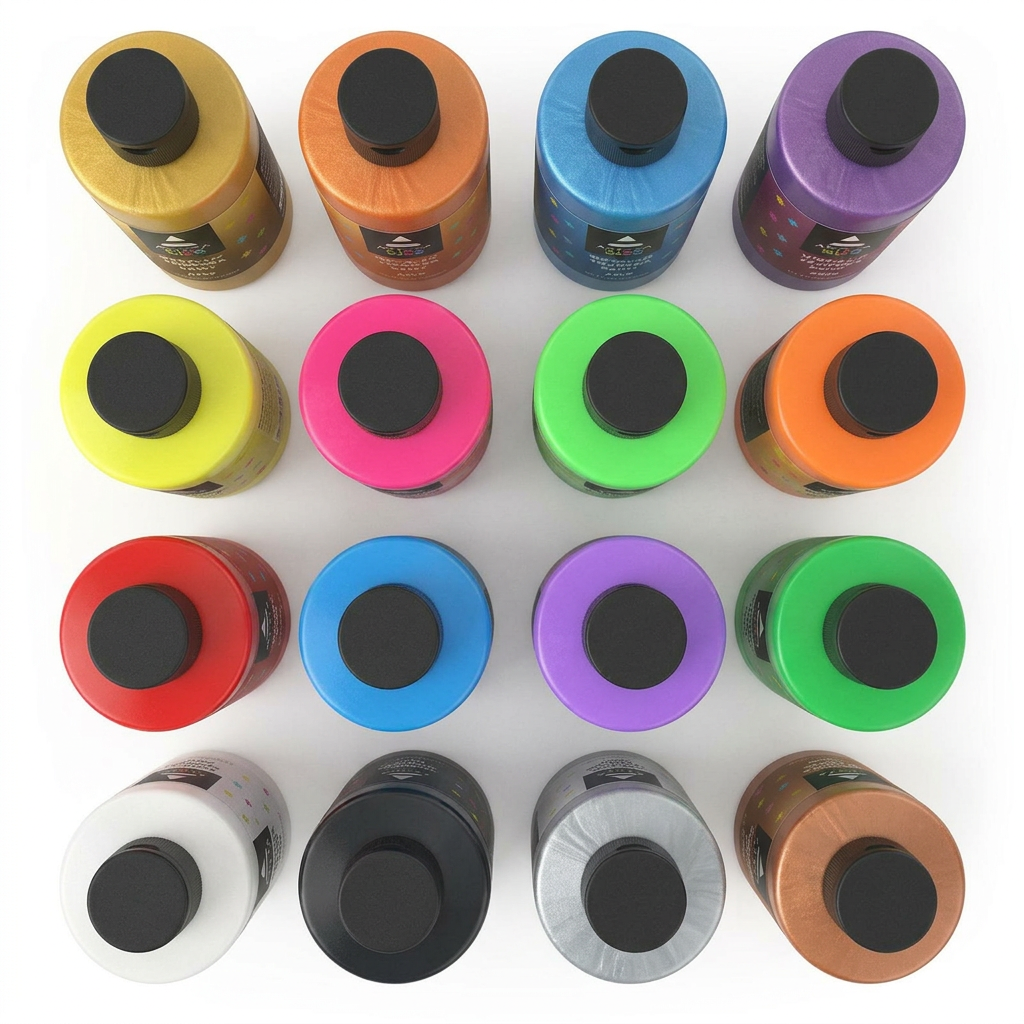 Kids Tempera Paint Set – Washable, Non-Toxic Paint with Metallic, Neon, Glitter & Glow-in-the-Dark Colors