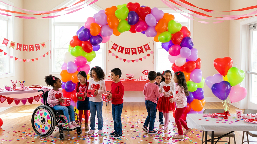 Heart-Shaped Balloons – 100-Pack Mixed Colors for Kids Valentine's Day Parties