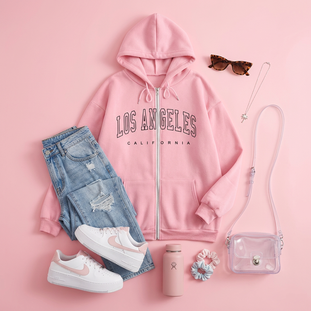 Los Angeles Zip-Up Hoodie for Teen Girls & Tweens
